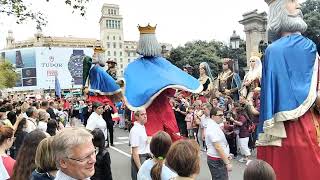 Gegants Festes de la Mercè Barcelona 21 setembre 2024 Trobada internacional de gegants [upl. by Ennoved]