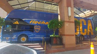 Así partía Boca rumbo al Estadio de Platense  el nuevo micro de Flechabus  27  1  2024 [upl. by Olympia427]