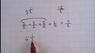 How to convert mixed numbers to top heavy fractions [upl. by Nyllek]