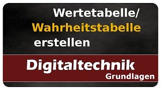 Lets Learn Digitaltechnik  WertetabelleWahrheitstabelle erstellen [upl. by Ellehcal]