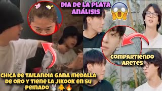 JIKOOKCOMPARTIENDO ARETES🤭✨MEDALLA DE ORO CON JUNGJI💪🏼ANÁLISIS 😳jikook bts [upl. by Goldarina53]