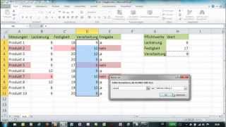 Excel  Bedingte Formatierung  Vergleich mit Referenzwerten [upl. by Eidnew]