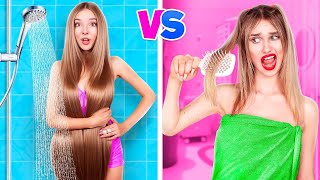 Cabelo Comprido vs Cabelo Curto  Problemas De Meninas Com Cabelo Curto vs Cabelo Muito Longo [upl. by Ettennej]