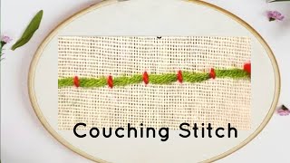 Couching stitch  Embroidery design  hand embroidery [upl. by Akinaj626]