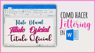 Como hacer Lettering en Word  Consejos  Recomendaciones [upl. by Ydisac]