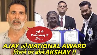 Akshay Kumar Reaction On Ajay Devgan Getting National Award For Tanhaji The Unsung Warrior [upl. by Ayrb]