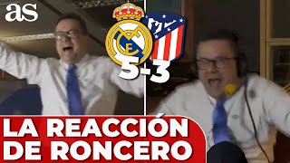 La REACCIÓN de RONCERO a los GOLES del REAL MADRID 5  ATLÉTICO 3 de la SUPERCOPA [upl. by Ronyar]