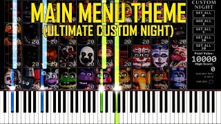 Main Menu Music Eisoptrophobia  FNAF Ultimate Custom Night Synthesia Piano Tutorial [upl. by Enileuqcaj]