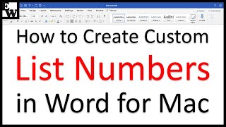 How to Create Custom List Numbers in Word for Mac [upl. by Mich870]