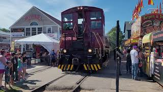 Winnipesaukee scenic railroad pulling into weirs beach during 2021 laconia NH bike week [upl. by Michigan]