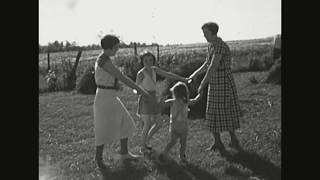 Dell Family at the Farm 1930s BW 16mm Film  Baling Hay [upl. by Knox]