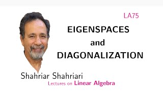 LA75 Eigenspaces Diagonalization and Examples [upl. by Roberta]