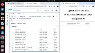 Upload Excel files data to SAP Hana Database Cloud using Node JS [upl. by Edrahc869]