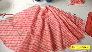 organza lehenga making with designer finish [upl. by Atiuqin]