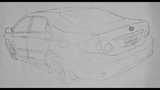 How to draw back view of toyota corolla GLI 2009 model [upl. by Oznofla]