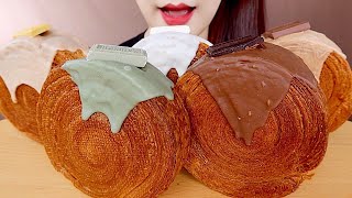 ASMR CHOCOLATEampCREAM ROLLCROISSANTS ROLLS MUKBANG 크림가득 뉴욕롤 크림롤 디저트 빵 먹방 eating sounds [upl. by Rask]