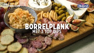 Borrelplank met 3 top dips [upl. by Mihalco]