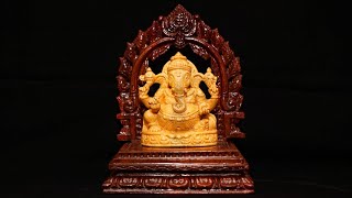 வெள்ளெருக்கு விநாயகர்  Vellerukku Vinayagar Wooden Statue on teak wood peeta  KaruppaiahSculptures [upl. by Okiron]