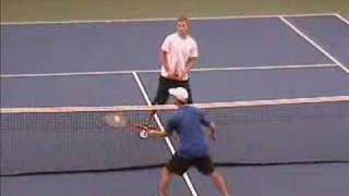 Tennis Lesson Volley Drill Two Handled Rackets [upl. by Nolrak120]