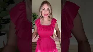 Tiered Smocked Dress With Belt In Bright Spanish Pink by Andree by Unit  Sm thru 3X 🔗in description [upl. by Noxid]