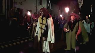 Start Of Hogmanay Caledonian Lodge of Oddfellows Procession Newburgh Fife Scotland [upl. by Orrocos]