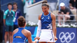 SARA ERRANI E JASMINE PAOLINI MEDAGLIA D’ORO NEL DOPPIO FEMMINILE ALLE OLIMPIADI DI PARIGI [upl. by Docilu]