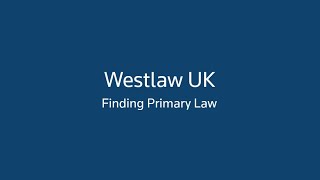 Westlaw Certification Basic Part 2 Primary Law [upl. by Oriana860]