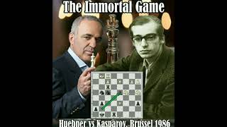 The Immortal Game  Robert Huebner vs Garry Kasparov Brussel 1986 [upl. by Bixler]