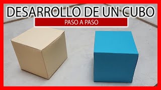 💥 como hacer un CUBO de papel paso a paso 💣 Desarrollo de un hexaedro también en cartón o cartulina [upl. by Avika]