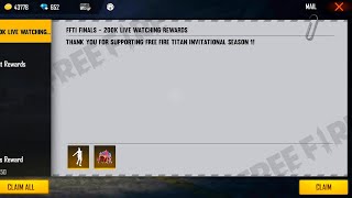 TITAN INVITATIONAL REWARDS  TITAN INVITATIONAL FREE FIRE  FREE FIRE NEW EVENT  FFTI REDEEM CODE [upl. by Ailecec528]