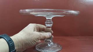 Antique English Quarter Molded Pressed Glass Pedestal Cake Stand [upl. by Aynod577]