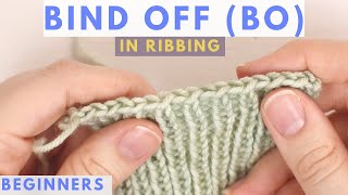 1x1 Rib Bind Off BO  Cast Off in Pattern [upl. by Bracci725]