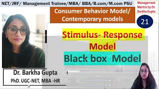 Stimulus Response Model  Black box Model NTA UGC NET BBA MBA MCom By Dr Barkha [upl. by Socram]