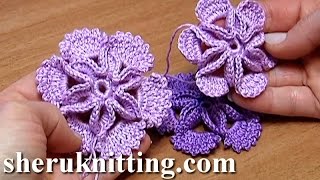 Crochet 3D Center Flowers [upl. by Ninel50]