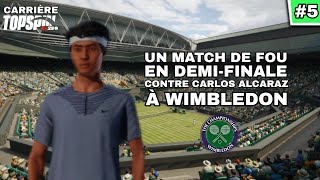 UN MATCH DE FOU en DEMIFINALE contre CARLOS ALCARAZ à WIMBLEDON  Carrière Top Spin S1E5 [upl. by Cyprio]