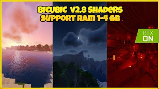 Bicubic v28 Shaders  MCPE Ultra Graphic Shaders High Fps Realistic Cloud Sun Water Effect RTX ON [upl. by Jayson]