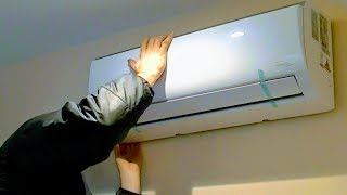 AIR CONDITIONER DETAIL INSTALL SPLIT DUCTLESS AC HEATING INVERTERMINI PUMP SYSTEM SETUPDIY HOW TO [upl. by Cooperstein]