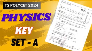 tspolycet2024 Physics Key set A  gayathri Patel [upl. by Trebuh898]