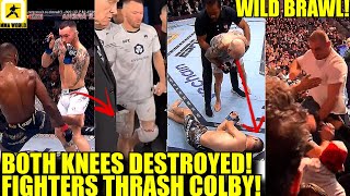 MMA Community react to Colby Covington getting STEAMROLLED BY Leon EdwardsSTRICKLAND VS DDPUFC 296 [upl. by Landel]