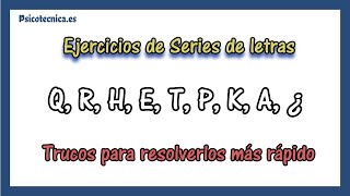 👨‍🏫Test psicotécnicos series de letras 📋 resueltos y explicados [upl. by Jadwiga54]