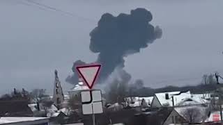 Russian plane carrying 65 Ukrainian POWs crashes in residential area [upl. by Arayc499]