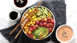 Tuna Poke Sushi Bowl with Spicy Mayo [upl. by Airamanna555]