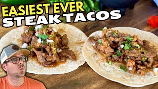 Quick and Easy Steak Tacos with a Homemade Griddle Salsa  Keeping it SIMPLE [upl. by Sikleb]