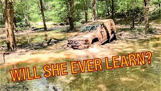 Ashley BURRIED our Jeep XJ at Woolys offroad park [upl. by Wimsatt]