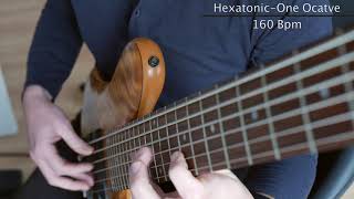 Hexatonic Scale on Bassguitar  One Octave  All 12 Keys [upl. by Iruyas959]