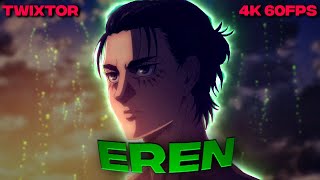 Eren Jaeger Twixtor Clips VERY HIGH QUALITY4k 60 FPS  RSMB  Download Link In Desc [upl. by Tehc]