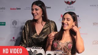 Anushka Ranjan with sister Akansha Ranjan at Bombay Times Fashion Week 2021  FULL INTERVIEW [upl. by Chiang]