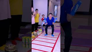 Backwards Long Jump Challenge Who Is The Best Funnyfamily Partygames [upl. by Backer]