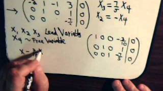 Linear Algebra Video 6 Reduced Echelon Form  Lead amp Free Variables For Square Matrices [upl. by Akirdnuhs74]