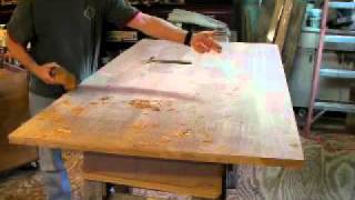 Handplaning a table top with Timothy Clark Cabinetmaker  Chairwright [upl. by Noiztneb]